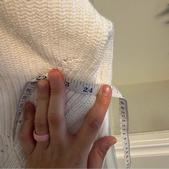 Revolve Michael Stars White Cotton V Neck Sweater Medium - Picture 6 of 10